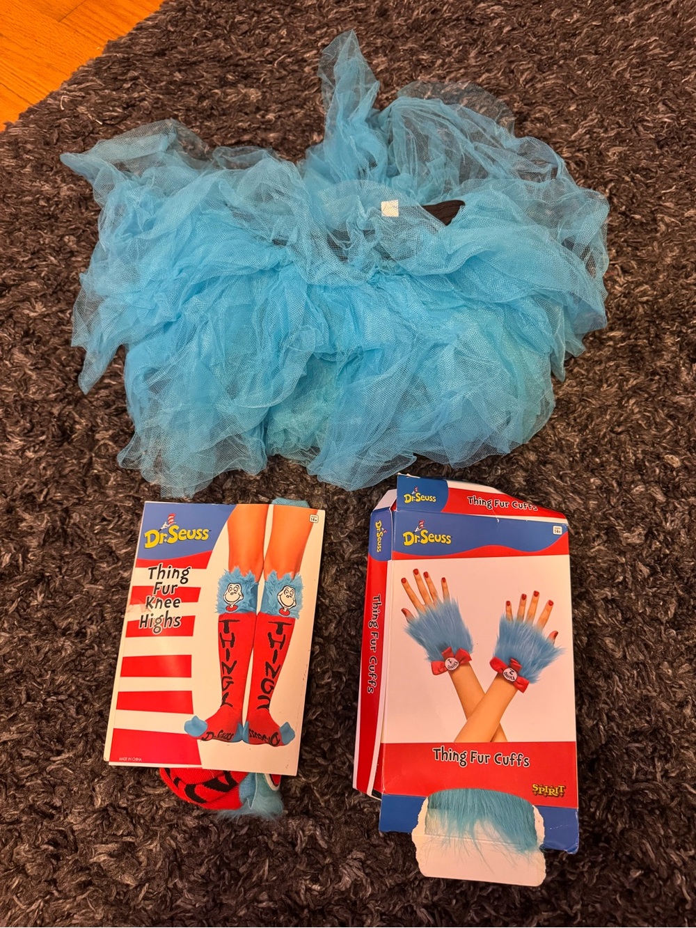 Dr. Seuss Blue Thing Fur Costume Accessories Set woman’s
